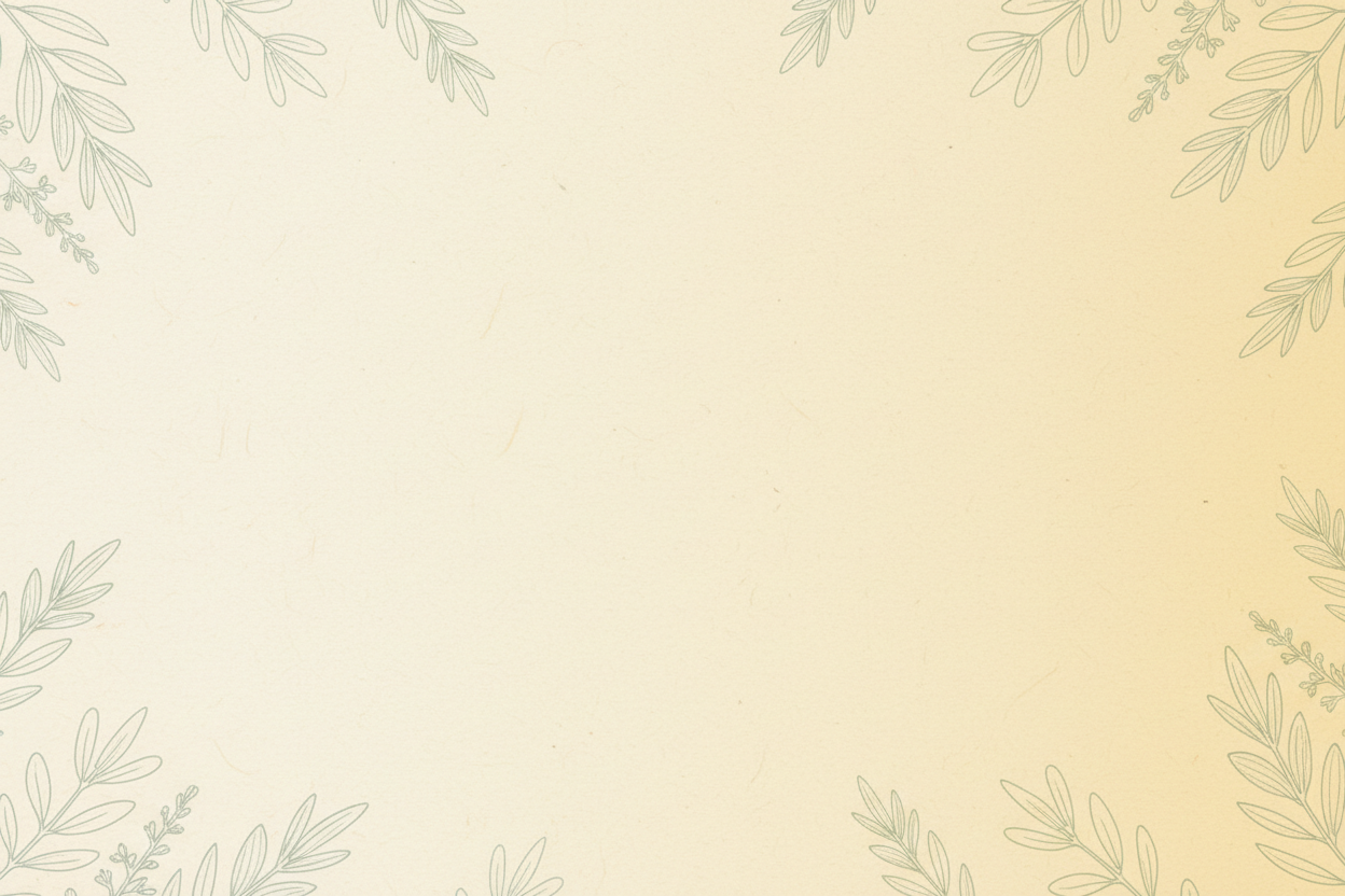 Wide minimal background banner, warm cream/yellow gradient with delicate line-art herbs/leaves (thin outlines) in pale sage green around the edges, center area clear, soft natural texture, premium Shopify aesthetic, no text, no logos, no watermark. Aspect ratio 3:1 (wide banner).

Negative prompt: clutter, heavy outlines, dark background, readable text, watermark
